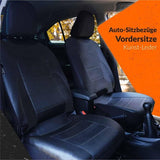 Autostoelhoezen voorstoelen | Kunstleer beschermhoezen Set Universeel Zwart | Auto-accessoires Interieur Stoelbeschermers