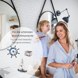 Maritieme badkamerdecoratie set van 3 - stuurwiel, zeilschip en schatkist van hout - liefdevol vormgegeven badkameraccessoires met details (design 2-2)