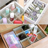 16 verstelbare lade-indelingen, lade-indelingen, bureau, keukenplank, commode, make-up shop, ondergoed, sokken (grijs)