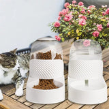 2-pack automatische kattenvoer en waterdispenser, 2 liter zwaartekrachtvoer en bewateringsset, gemakkelijk schoon te maken, wit