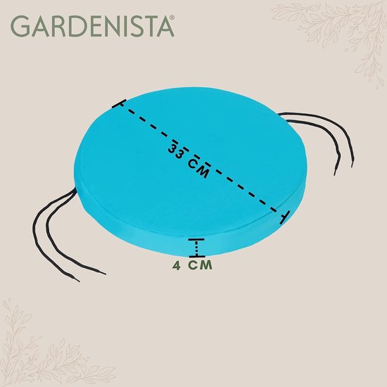 Tuinronde bistrostoel-zitkussen, bekleding voor tuininrichting buitenshuis, veilige banden om weg te glijden, waterafstotend, comfortabel, robuust, 33 cm, Turks