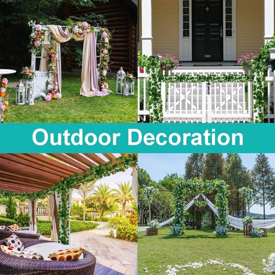 12 stuks kunstklimop, hangende slinger, kunstklimopslinger, 20 meter, voor bruiloft, feest, keuken, tuin, wanddecoratie