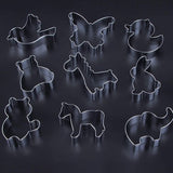 Uitsteekvormen voor dieren, doe-het-zelf uitsteekvormen voor dieren, 9 stuks koekjessnijders voor dieren, roestvrij staal voor bakken, fondant en koekjes