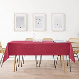 Rood tafelkleed, linnenlook, afwasbaar, waterafstotend, tafelkleed voor eetkamer, tuin, feest, bruiloften of huishouden, 135 x 220 cm