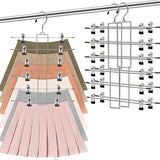 Broekhanger, ruimtebesparend, metalen broekhanger, klemmen, set van 2, broekkleerhangers van metaal, met verstelbare klemmen, antislip, voor broek/rokken, zwart (2 stuks)