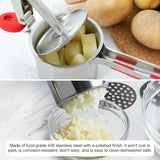 Aardappelpers van roestvrij staal, professionele spaghetti-ijspers met 3 gaten, aardappelstamper, spätzlepers, siliconen handgrepen voor aardappelpuree, babyvoeding, sap, citroen uitpersen