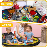 Opruimzak voor kinderen, met trekkoord, speelgoed, opbergdoos met deksel, draaggreep, babyspeeldeken, kinderspeelgoed, opbergzak voor kinderkamer, outdoor, picknick, groen