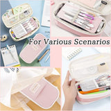 Etui Meisjes Etui Grote capaciteit Etuis voor school en kantoor Tiener Penzakhouder Briefpapier Etui Cadeau, roze, Etui voor meisjes