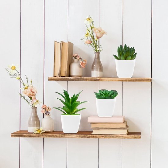 Cadeauset voor kunstplanten: 4 unieke groene kunstmatige vetplantplanten