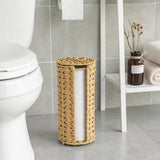 Woven Toilet Paper Holder, Standing, Toilet Paper Storage, Toilet Paper Holder for Bathroom, Waterproof, Natural