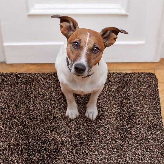 Magic Mat 50x90cm, blauw-zwart - ultra absorberend, wasbare en antislip deurmat van microvezel - zeer dun, past onder bijna elke deur