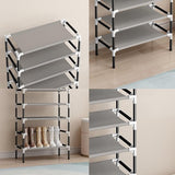 Zwart 8-laags schoenenopbergrek organisator plankhouder standaard voor 24 paar schoenen, extra stevig ontwerp met 16 mm verdikte buizen