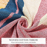 Dubbelzijdige katoenen geweven deken, sprei met kwastjes, jungle, Boheemse stijl, wandtapijt, knuffeldeken, decoratieve deken voor bed, bank, stoel, camping, deken, tafelkleed, tapijt, 160 x130