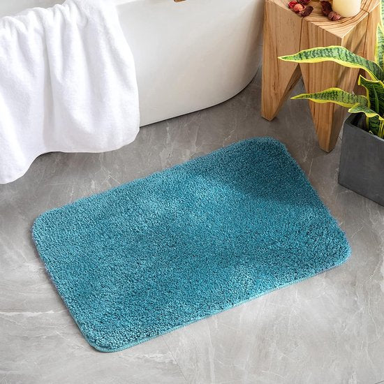 Badmat, badmat, badmat, antislip, absorberend, wasbaar, voetmatten voor woonkamer, badkamer, 50 x 80 cm, blauw-groen Badmat, badmat, badmat, antislip, absorberend, wasbaar, deurmatten voor woonkamer, badkamer, 50 x 80 cm, blauw-groen.