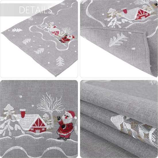 Table Runner Christmas Decoration Table Linen Modern Polyester Fibre with Sparkling Mats Tablecloth Ornament Washable for Decorations, Parties, Weddings, Kitchen