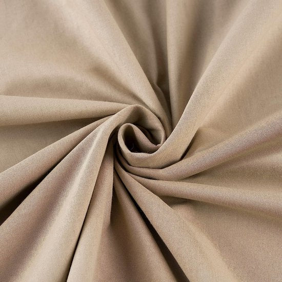 Deluxe Beddengoedset, 155 x 220 cm, 100% katoen, dekbedovertrek met kussensloop 80 x 80 cm, hoogwaardig dekbedovertrek met ritssluiting, Made in EU, beige, 155 x 220 cm