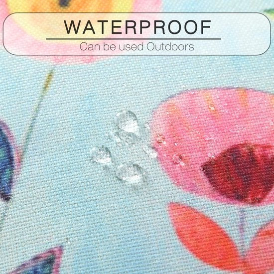 Waterdichte kussenhoezen, 4 stuks, bloemenpatroon, kussenhoes, ademend, voor outdoor, balkon, terras, patio, tuin, boerderijdecoratie, 40 x 40 cm