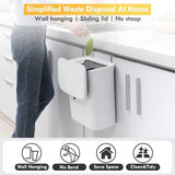 Vuilnisbak met deksel, 9 liter, keuken, kleine hangende afvalbak, wandmontage, plastic, compostemmer, geurdicht, afvalbak, deur om op te hangen, voor camper, keukenkast (wit)