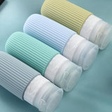 Siliconen reisflessen, set van 60 ml, 4 stuks reisflessen om te vullen, handbagage, vloeistoffen, lekvrij, cosmeticaflessen om te vullen, container, BPA-vrij, FDA-goedgekeurd (mintgroen)