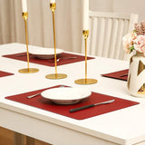 Set van 6 placemats en 6 onderzetters veeg schoon antislip PVC hittebestendige placemats voor keukentafel 30*45cm rood wijnrood