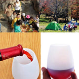 Silicone wijnglazen, zonder steel, onbreekbaar, 355 ml, vaatwasmachinebestendig, voor reizen, camping, picknick en BBQ, set van 4 stuks