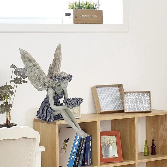 Tuindecoratie Ornament Zittende Magische Fee Elf Tuinfiguren Standbeeld Handwerk Tuindecoratie Tuinbeeld Beeldje