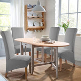 Stoelhoezen, 4 stuks, elegante stoelhoezen, stretch, elastische spandex, XL, universele stretchhoes, afneembaar, wasbaar, voor hotel, grote eetkamerstoelen, 4 stuks, grijs, XL