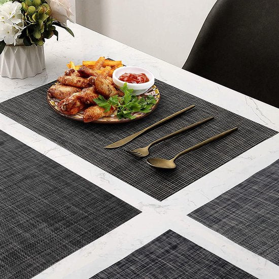 Placemats, waterdicht, set van 6 placemats, waterdicht en hittebestendig, hoogwaardige premium placemats, waterdicht, antislip, voor tafeldecoratie