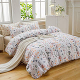Set van 2 kussenslopen 80 x 80 cm, 100% katoen, mooi bloemen- en graspatroon, kussenhoezen met ritssluiting, superzachte en comfortabele kussenhoes