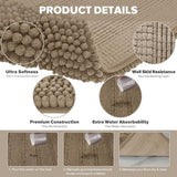 Badkamertapijtset 2-delig antislip voor badkuip, douche en badkamer- en toilettapijt met uitsparing U-vormig wasbaar microvezel absorberend - 43 x 61 cm + 51 x 51 cm (grijsbeige)