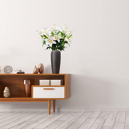 60cm kunstmatige lelie 8 bloeiende bloemhoofdjes 4 knoppen 3D-printen kunstmatige tijgerleliebloemen voor bruiloft thuis hotel kantoordecoratie (gradiënt champagne