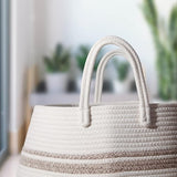 Grote wasmand, katoenen touw, mand voor dekens, kussens in de woonkamer, opbergmand voor speelgoed in de kinderkamer (bruin)