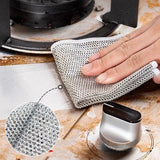Multifunctionele stalen reinigingsdoek, draadvaatdoek, draadafwasdoek, stalen doek, afwasdoek voor nat en droog reinigen van hardnekkige vlekken van borden, potten, bakplaten, grills, fornuizen, ovens en meer
