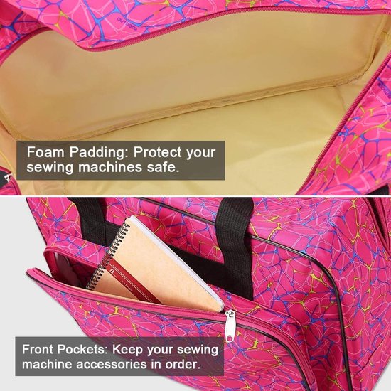 Naaimachinetas Overlocktas Naaimachinedraagtas Universele naaimachinetassen Naaimachinekoffer 46 x 23 x 32 cm Transporttas Opbergtas voor naaimachine Naaiaccessoires