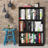 eenvoudige boekenkast, hout, espresso, 24,13 x 24,13 x 102,36 cm