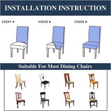 Stoelhoezen, 6 stuks, universeel, stretch, set van 6, moderne, elastische duurzame stoelhoezen voor eetkamer, banket, decoratie, klassiek wit