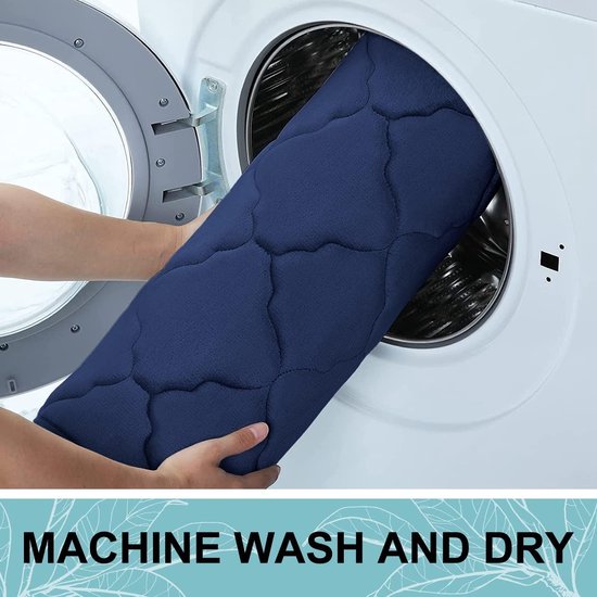 Traagschuim badkamertapijt, antislip, zachte badmat, absorberend, wasbaar, onderhoudsvriendelijke douchemat, 50 x 80 cm, marineblauw