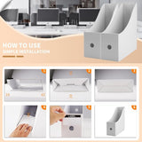 Tijdschriftenhouder, wit, 10 stuks tijdschriftenverzamelaars van kraftpapier, A4-formaat, bureau-organizer voor bestandsmappen, schrijfwaren, kantoorbenodigdheden