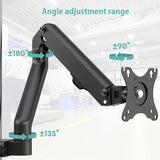 Schermpaalmontage met mechanische veer, eenvoudige VESA-montage voor 17"-27" schermen tot 7 kg, compatibel met VESA 75x75 en 100x100 paalmonitor