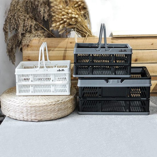 Boodschappenmand, plastic, optional vouwdoos, small, 19 liter, 38 x 25 x 20 cm, geschikt voor keuken, badkamer, kantoor, slaapkamer, klaslokaal, kast, lade