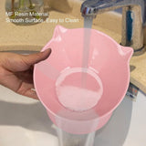 Kattenbak, kattenvoerbak, verhoogd met 15° kanteling, anti-braken kattenbakken voor voedsel en water, roze