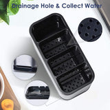 Bestekhouder, 4-delig, voor keuken, eetkamer, afdruipbak, bestekbak voor keukengerei, bestekorganizer, caddy houder, spoelruimte, roest- en krasvrij roestvrij staal, antislip