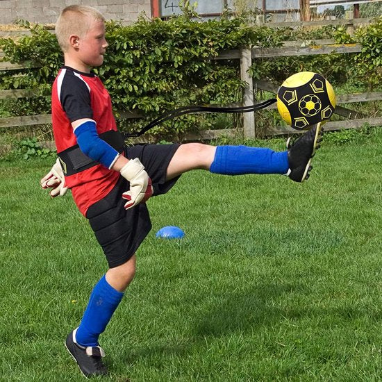 Voetbaltrainingsset, voetbalcadeaus jongens, coördinatieladder, 6 m trainingsladder & 10 hoedjes, solo voetbal kicktrainer met verstelbare heupgordel, behendigheid speedladder