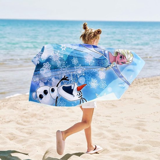 Strandhanddoek voor kinderen, strandhanddoek voor meisjes, microvezel badhanddoek, badhanddoek, EL-sa, strandhanddoeken voor zwemmen, strand, sauna, gym, reizen (100 x 150 cm)