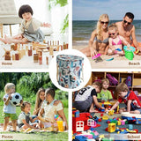 Opruimzak voor kinderen, met trekkoord, speelgoed, opbergdoos met deksel, draaggreep, babyspeeldeken, kinderspeelgoed, opbergzak voor kinderkamer, outdoor, picknick, groen