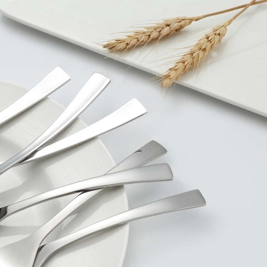 Taartvorken/dessertvorken, 16 stuks, 6,5 inch (16,5 cm), vierkante handgreep, vork, hoogwaardige roestvrijstalen vorken, vaatwasmachinebestendig, spiegelgepolijste vorken voor huis, restaurants,
