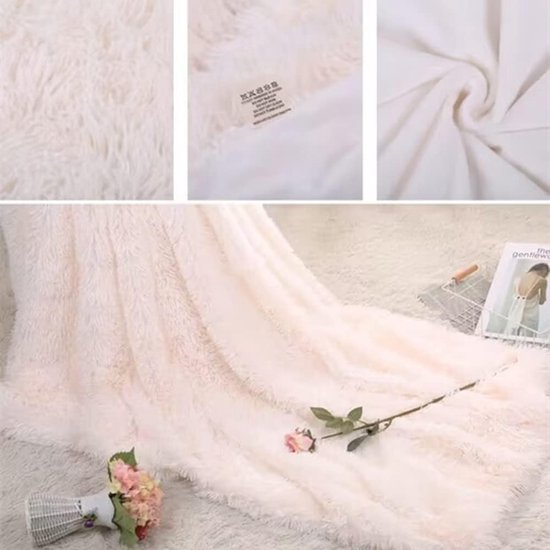 Dubbelzijdige pluizige deken: aan de ene kant van de knuffeldeken is het gemaakt van pluizige PV-wol van 4 cm lang en aan de andere kant is het gemaakt van zacht, huidvriendelijk flanel