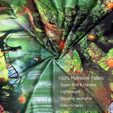 Fantasierijk Zwart Licht Boomtapijt met Bosfee, Natuur en Magische Elfenmotieven, Muurophanging en Trippy UV-reactieve wandtapijten voor slaapkamer - 180 cm x 230 cm