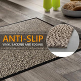 vuilvangmat, voor binnen- en buitendeur, voetveger, deurmat, antraciet-zwart, 90 x 150