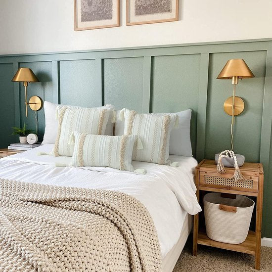 2 boho kussenslopen, macramé kussenslopen, kussensloop met kwastjes, 30 x 50 cm, decoratief katoenen linnen, sierkussen, sofakussen voor bank, woonkamer, tuin, kussen, boho-stijl hoofdkussenslopen